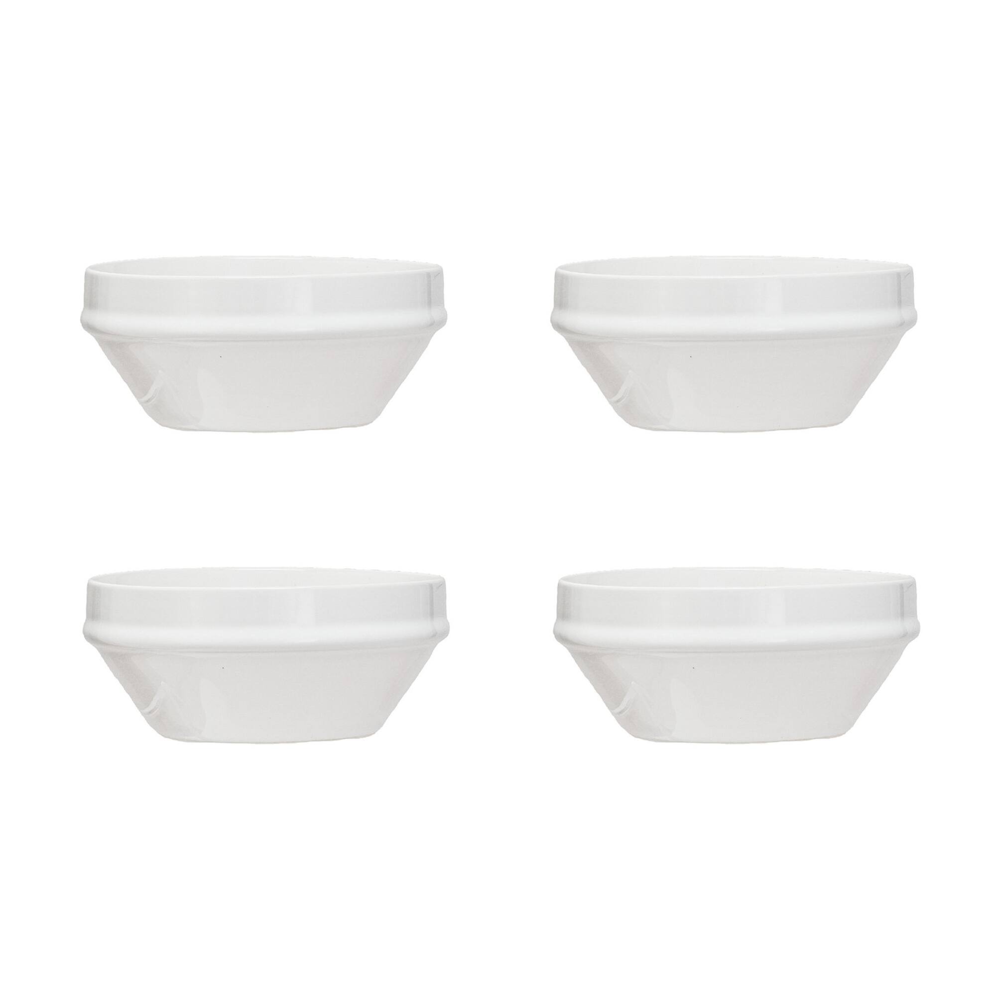 Hello Honey® 6.5" Classic Elegance Antique White Stoneware Bowls, 4ct.